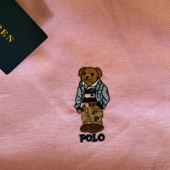 Boys Polo Bear Cotton Oxford Long Sleeve Shirt XL (16/18) Pink Blue - Picture 5 of 10
